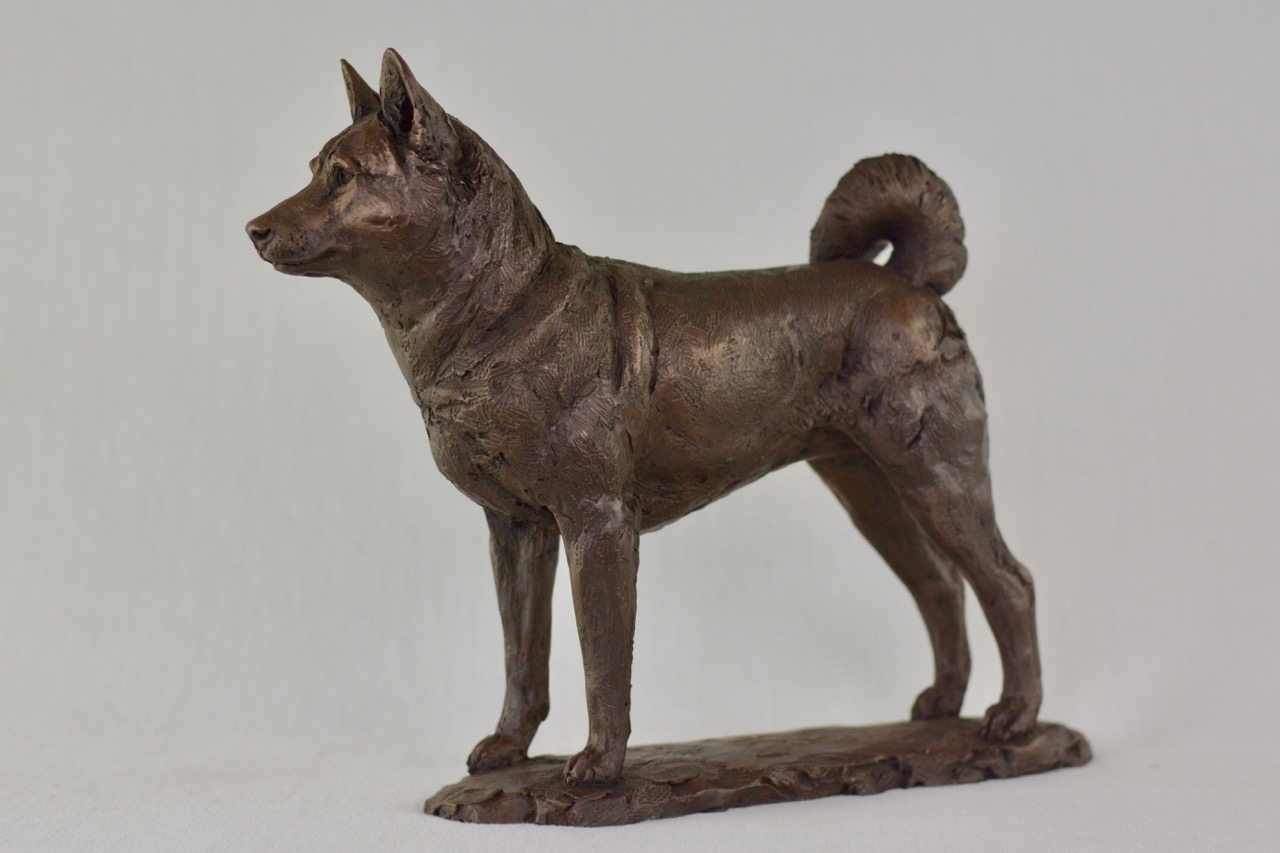 Bronze Standing Shiba Inu Sculpture Dog Statue Dog Ornament