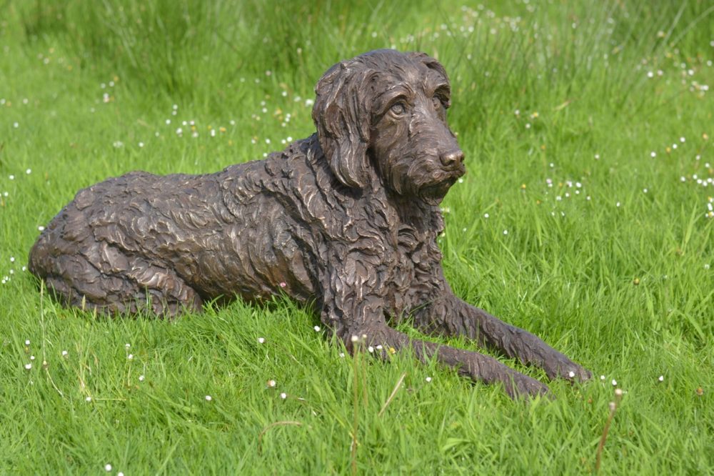 'Lying Labradoodle', Bronze Dog, Lying Labradoodle Sculpture, Labradoodle Statue, Bronze Resin Tanya Russell Animal Sculptures