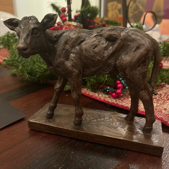 christmas calf statue
