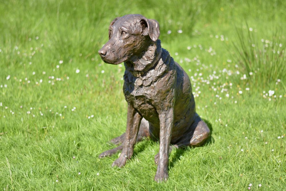 'Sitting Labrador 2", Bronze Dog, Sitting Labrador Sculpture, Labrador Statue, Bronze Resin Tanya Russell Animal Sculptures