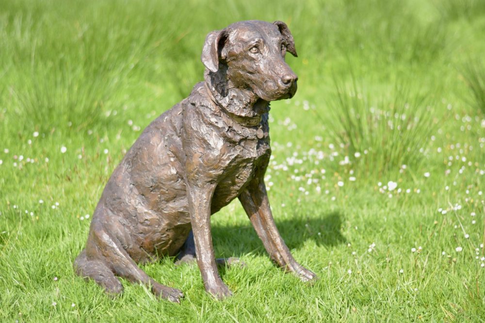 'Sitting Labrador 2", Bronze Dog, Sitting Labrador Sculpture, Labrador Statue, Bronze Resin Tanya Russell Animal Sculptures