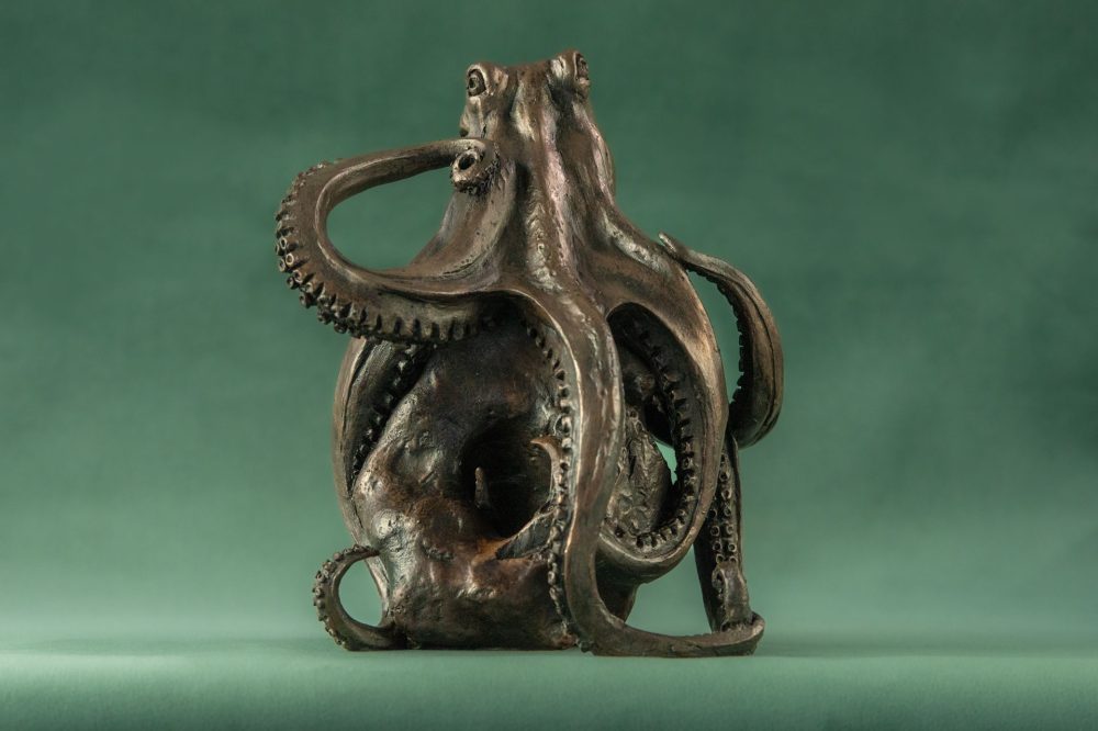 'Octopus' Bronze Octopus, Octopus Sculpture, Octopus Statue, Bronze Resin, Tanya Russell Sculptures-1