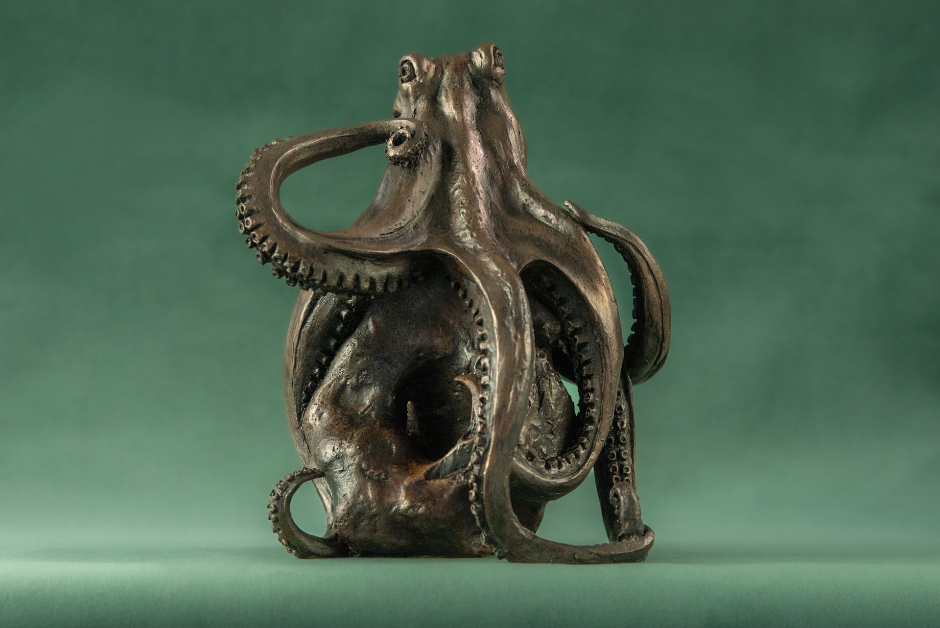 Bronze Octopus On Rock Sculpture 