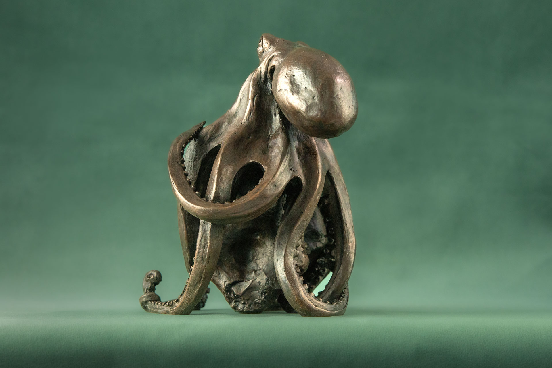 Bronze Octopus On Rock Sculpture 