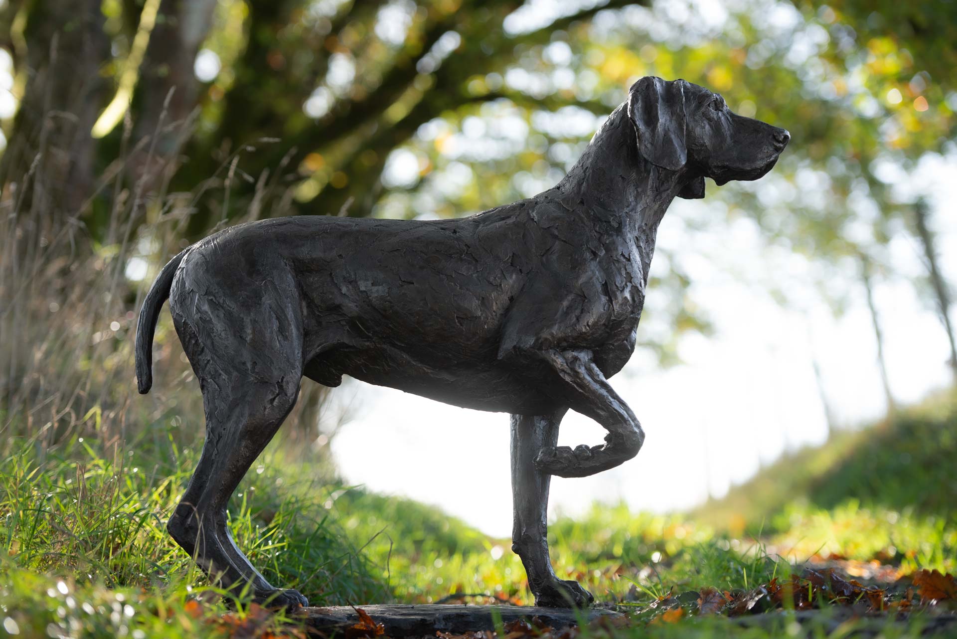 Bronze POINTING WEIMARANER SCULPTURE Pointing Weimaraner Statue