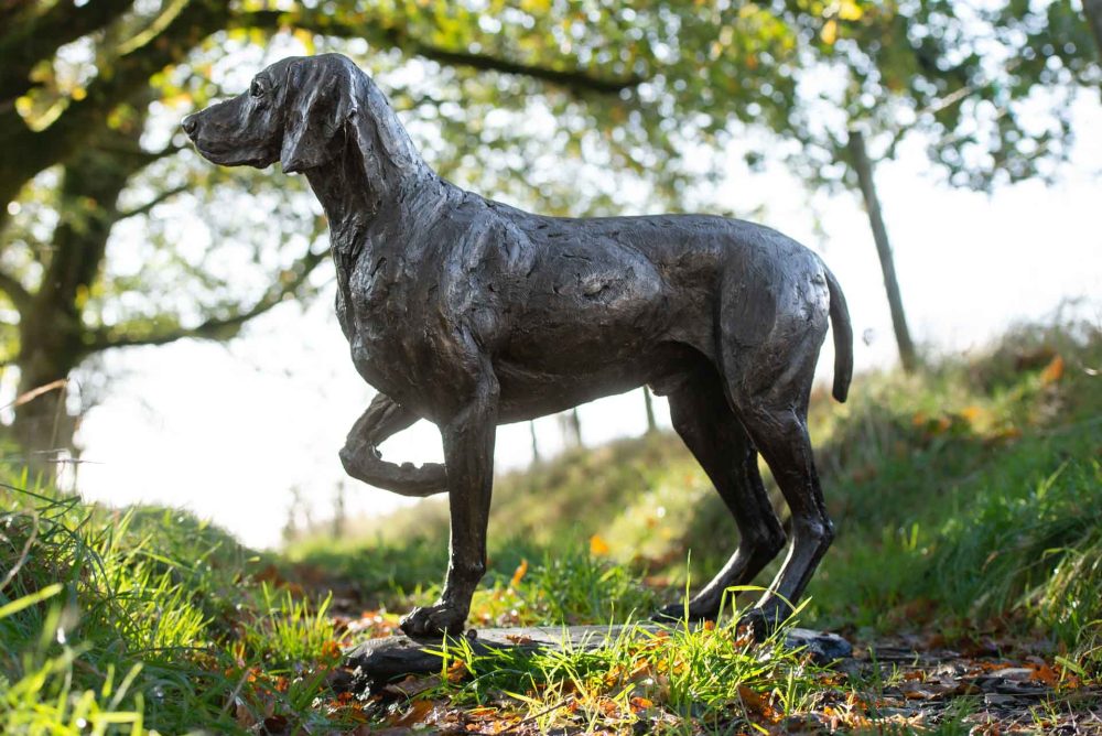 Bronze POINTING WEIMARANER SCULPTURE Pointing Weimaraner Statue