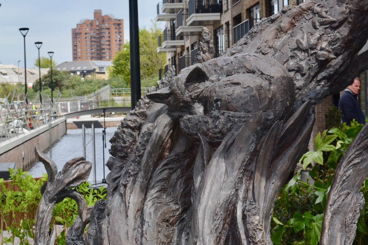 bronze spiral sculpture