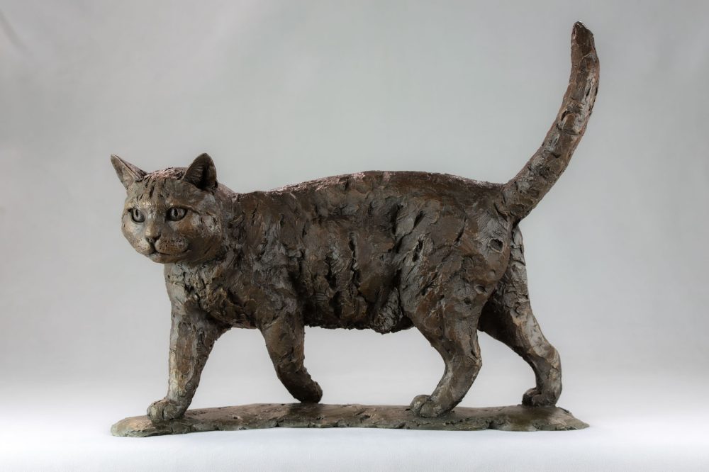1 BRONZE RESIN - 'Walking Cat' BR, Bronze Cat, Cat Sculpture, Cat Statue, Bronze Resin, Tanya Russell Animal Sculptures (1 of 18)
