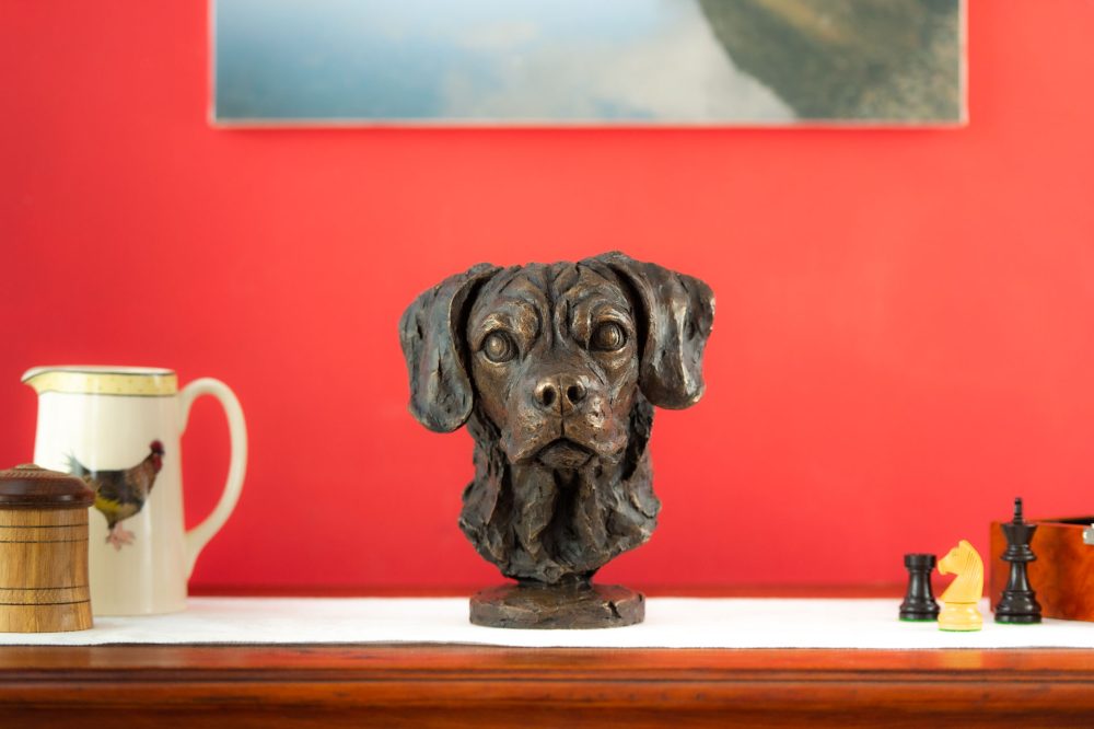 10 BRONZE RESIN - 'Puggle Portrait' BR, Bronze Dog, Dog Sculpture, Dog Statue, Bronze Resin, Tanya Russell Animal Sculptures (16 of 18)