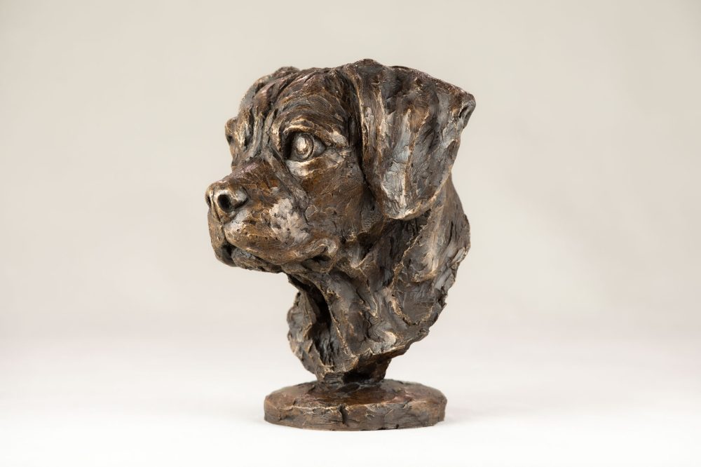 2 BRONZE RESIN - 'Puggle Portrait' BR, Bronze Dog, Dog Sculpture, Dog Statue, Bronze Resin, Tanya Russell Animal Sculptures (3 of 18)