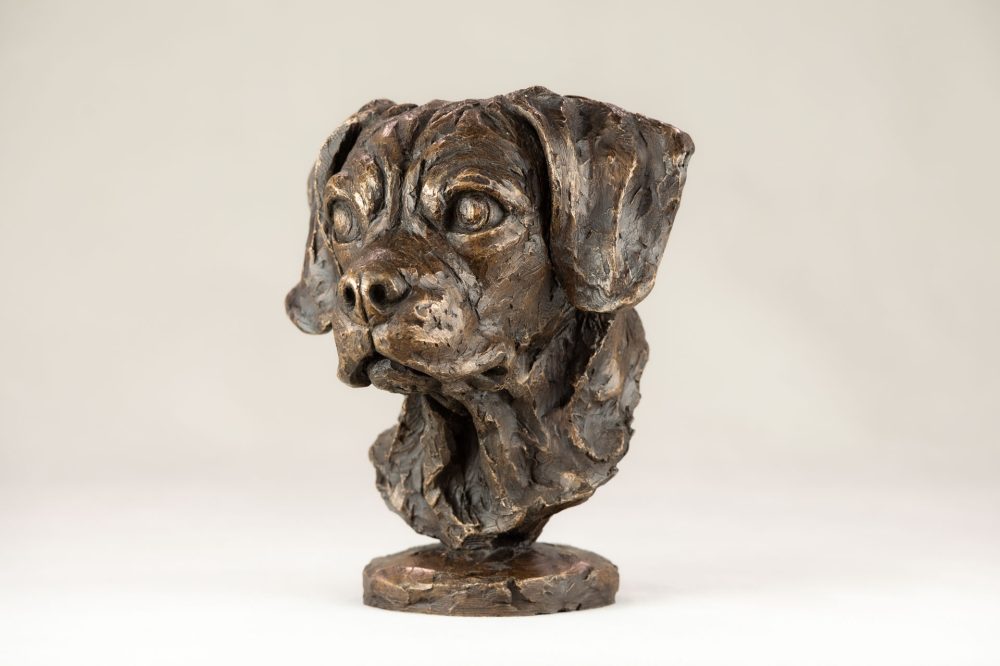 3 BRONZE RESIN - 'Puggle Portrait' BR, Bronze Dog, Dog Sculpture, Dog Statue, Bronze Resin, Tanya Russell Animal Sculptures (2 of 18)