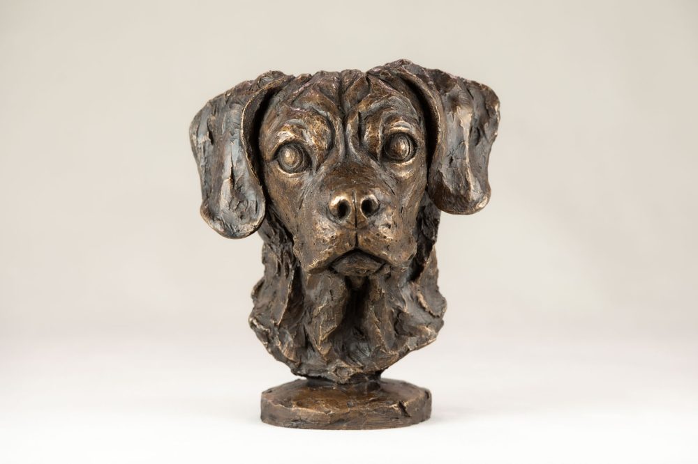 4 BRONZE RESIN - 'Puggle Portrait' BR, Bronze Dog, Dog Sculpture, Dog Statue, Bronze Resin, Tanya Russell Animal Sculptures (1 of 18)