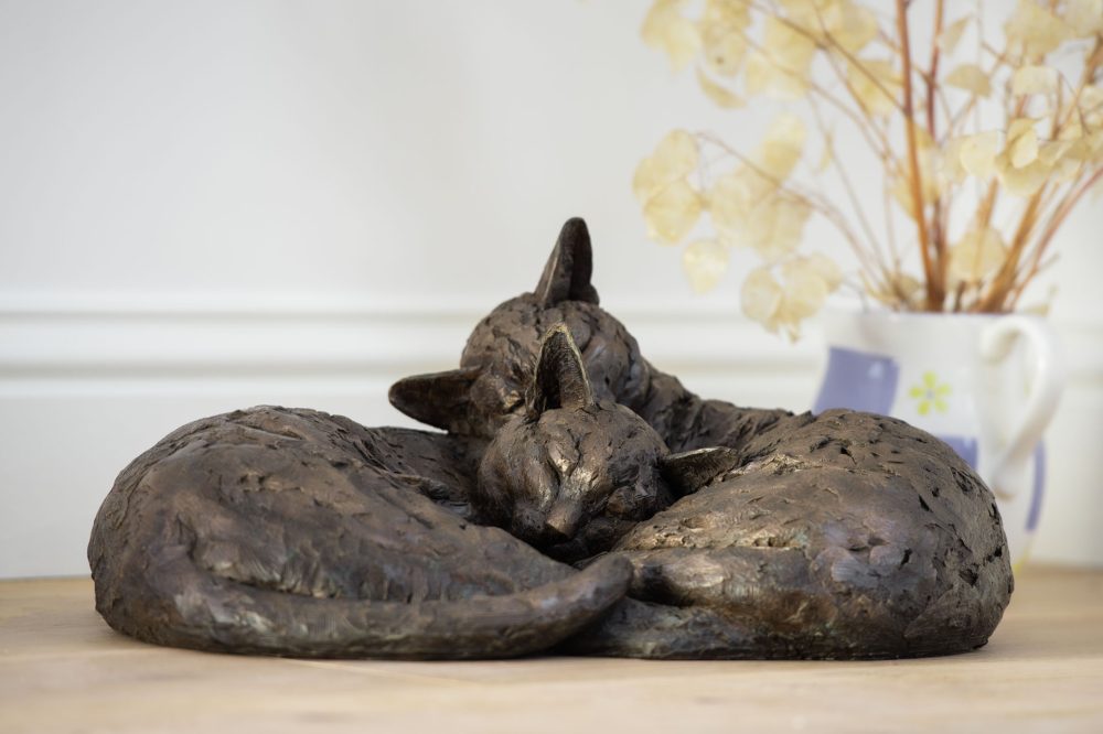8 BRONZE RESIN - 'Curled Burmese Cats', Bronze Cat, Cat Sculpture, Cat Statue, Bronze Resin Tanya Russell Animal Sculptures (16 of 18)