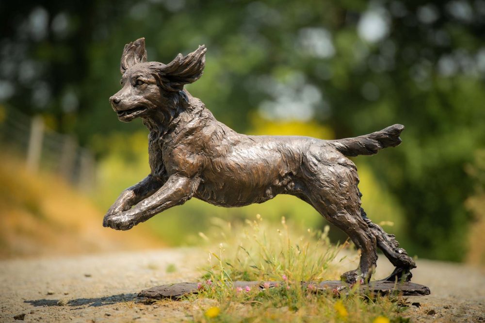 'Running Working Cocker Spaniel (Maggie)' Bronze Dog, Dog Sculpture, Dog Statue, Foundry Bronze Metal, Tanya Russell Animal Sculptures08_