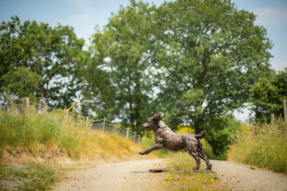 'Running Working Cocker Spaniel (Maggie)' Bronze Dog, Dog Sculpture, Dog Statue, Foundry Bronze Metal, Tanya Russell Animal Sculptures11_