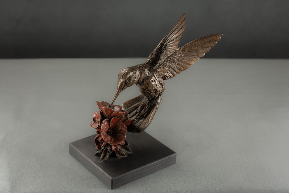 1 'Hummingbird', Bronze Hummingbird, Hummingbird Sculpture, Hummingbird Statue, Bronze Resin Tanya Russell Animal Sculptures-9