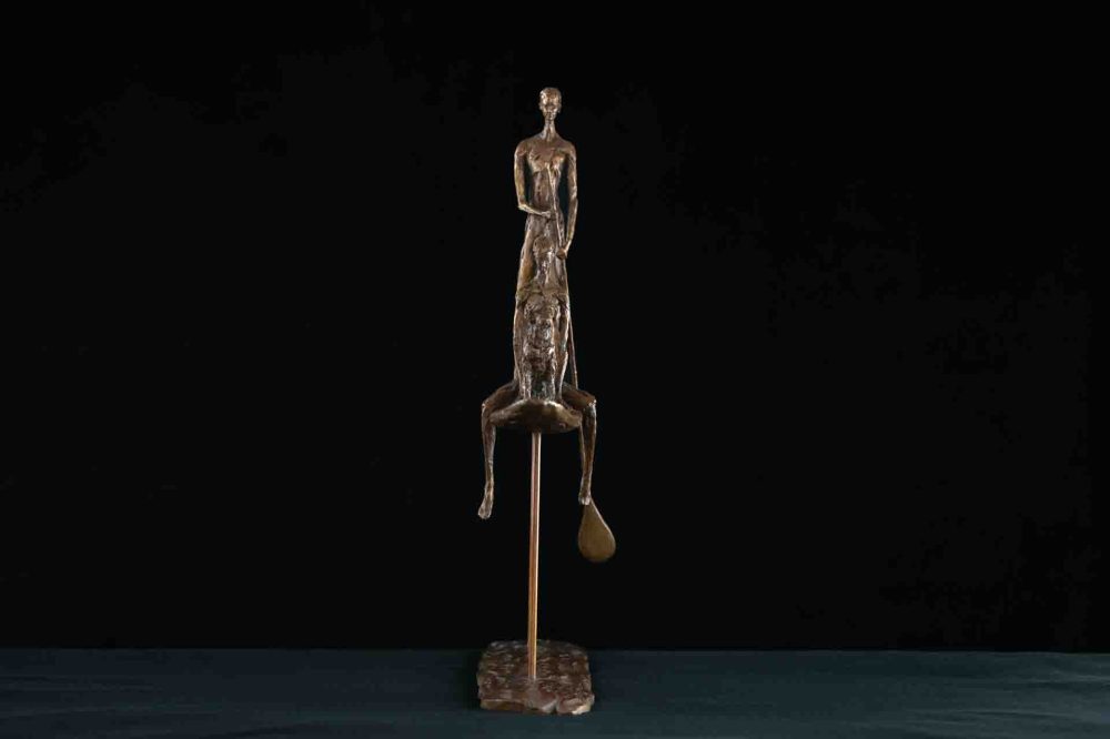 4 'On The Water', Paddle Boarding Sculpture, Bronze Paddleboarders, Foundry Bronze Metal, Tanya Russell Animal Sculptures-3