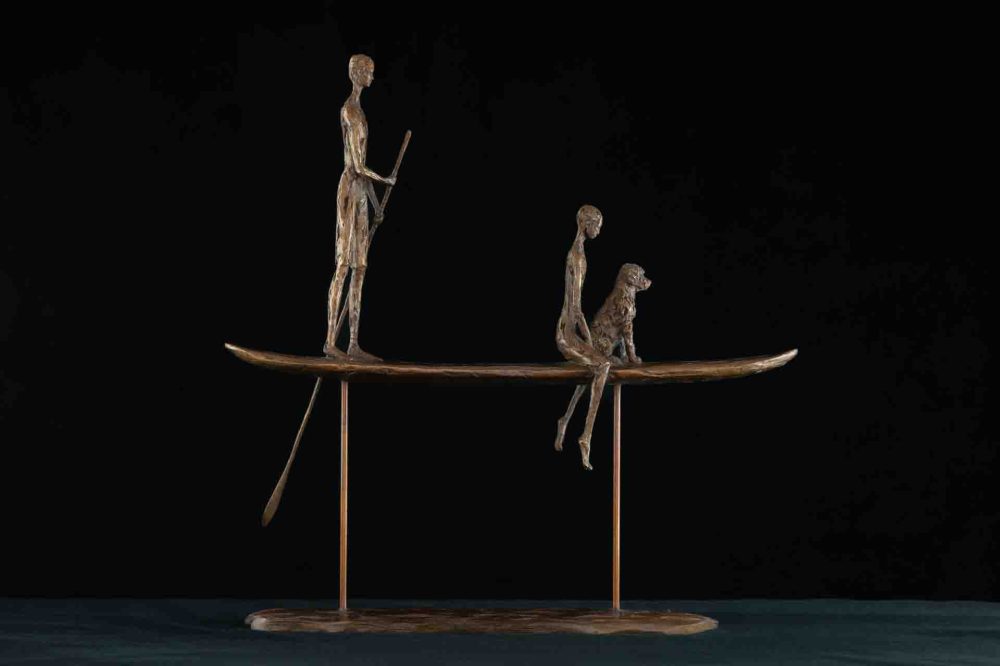 6 'On The Water', Paddle Boarding Sculpture, Bronze Paddleboarders, Foundry Bronze Metal, Tanya Russell Animal Sculptures-1