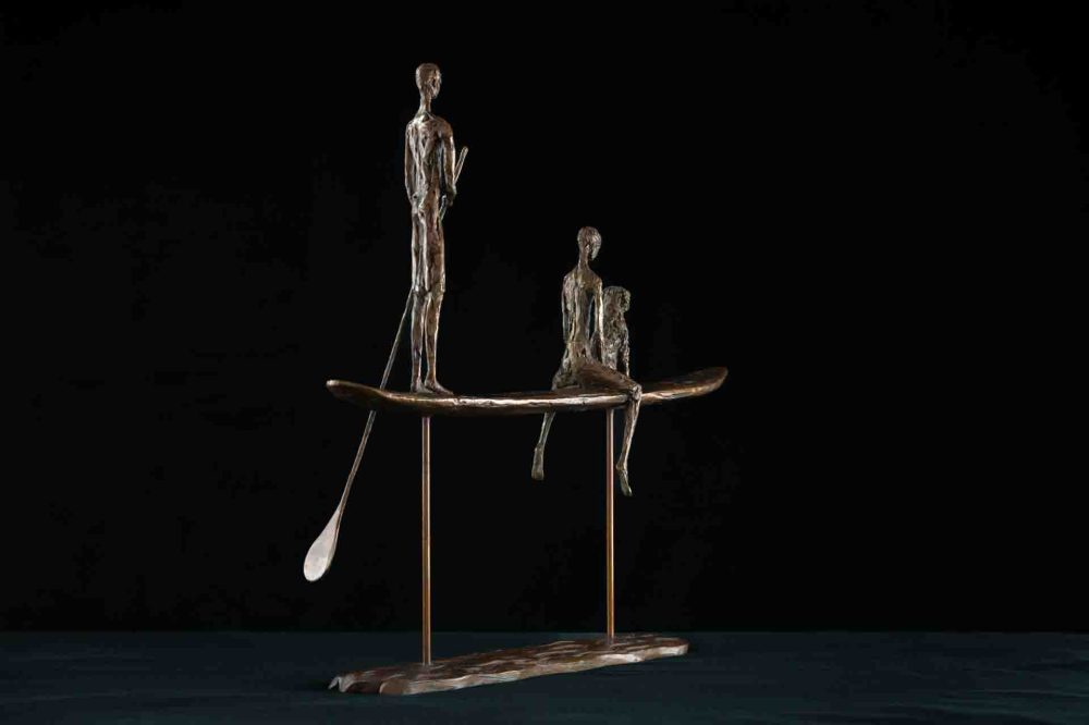 7 'On The Water', Paddle Boarding Sculpture, Bronze Paddleboarders, Foundry Bronze Metal, Tanya Russell Animal Sculptures-8