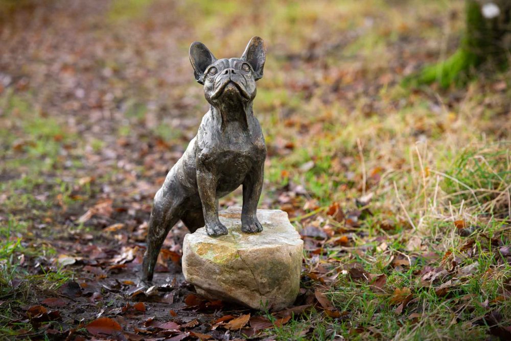 1 ''Standing French Bulldog on Step-, Bronze Dog, Dog Sculpture, Dog Statue, Bronze Resin, Tanya Russell Animal Sculptures-11