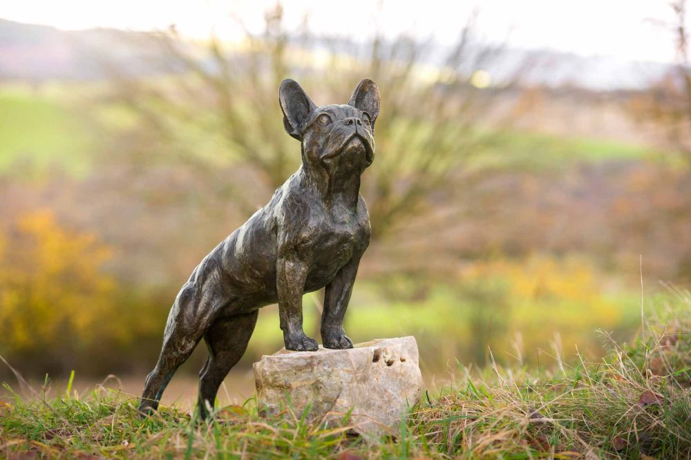2 ''Standing French Bulldog on Step-, Bronze Dog, Dog Sculpture, Dog Statue, Bronze Resin, Tanya Russell Animal Sculptures-18