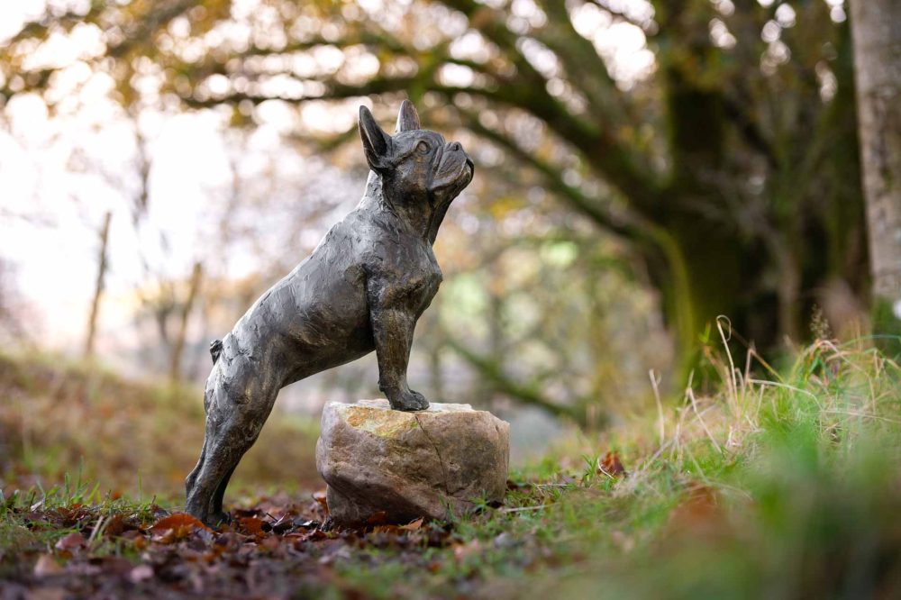 3 ''Standing French Bulldog on Step-, Bronze Dog, Dog Sculpture, Dog Statue, Bronze Resin, Tanya Russell Animal Sculptures-9