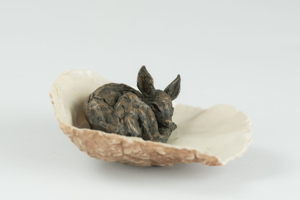 2 'Fawn in Shell', Bronze Fawn, Fawn Sculpture, Fawn Statue, Bronze Resin, Tanya Russell Sculptures (4 of 7)