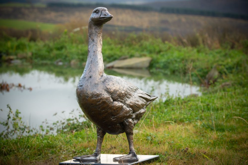 4 'Standing Goose 'Grace', Bronze Goose, Goose Sculpture, Goose Statue, Bronze Resin, Tanya Russell Sculptures-8