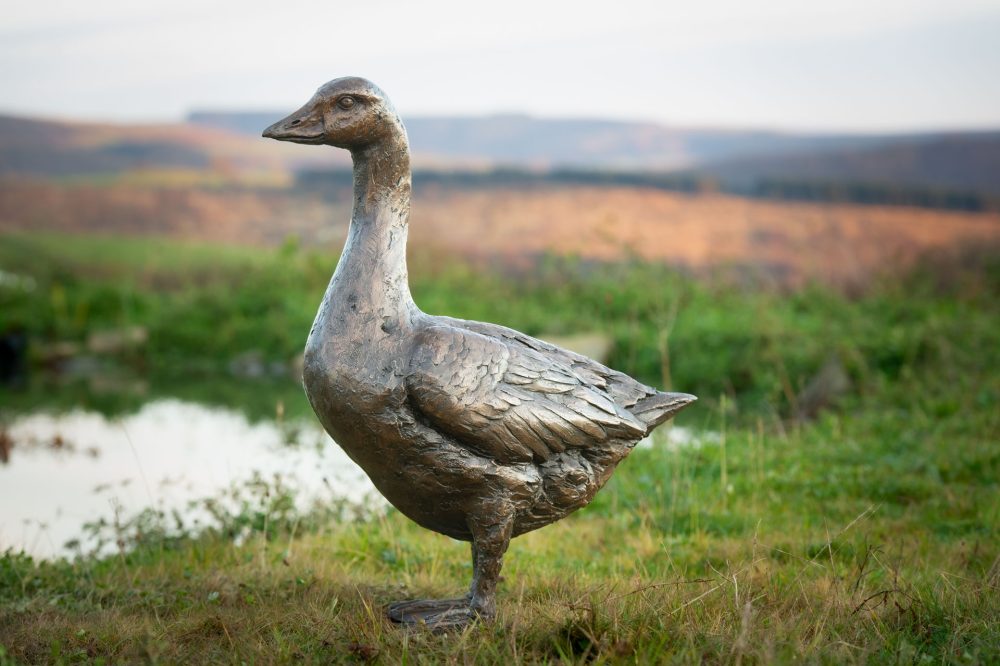 6 'Standing Goose 'Grace', Bronze Goose, Goose Sculpture, Goose Statue, Bronze Resin, Tanya Russell Sculptures-7