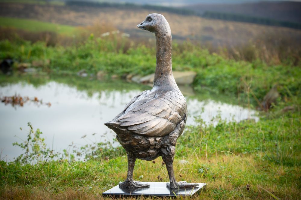 7 'Standing Goose 'Grace', Bronze Goose, Goose Sculpture, Goose Statue, Bronze Resin, Tanya Russell Sculptures-4