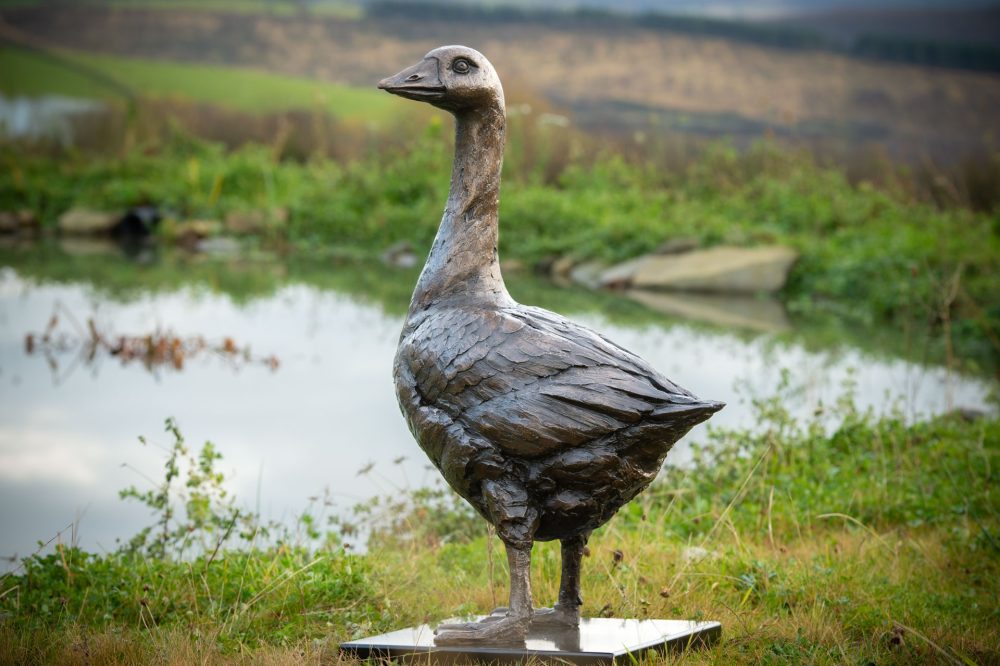 8 'Standing Goose 'Grace', Bronze Goose, Goose Sculpture, Goose Statue, Bronze Resin, Tanya Russell Sculptures-2