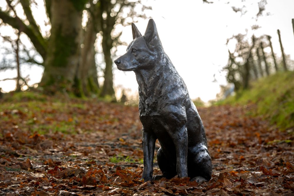 4 'Sitting Mixed Breed', Dog Sculpture, Bronze Dog, Foundry Bronze Metal, Tanya Russell Animal Sculptures-2