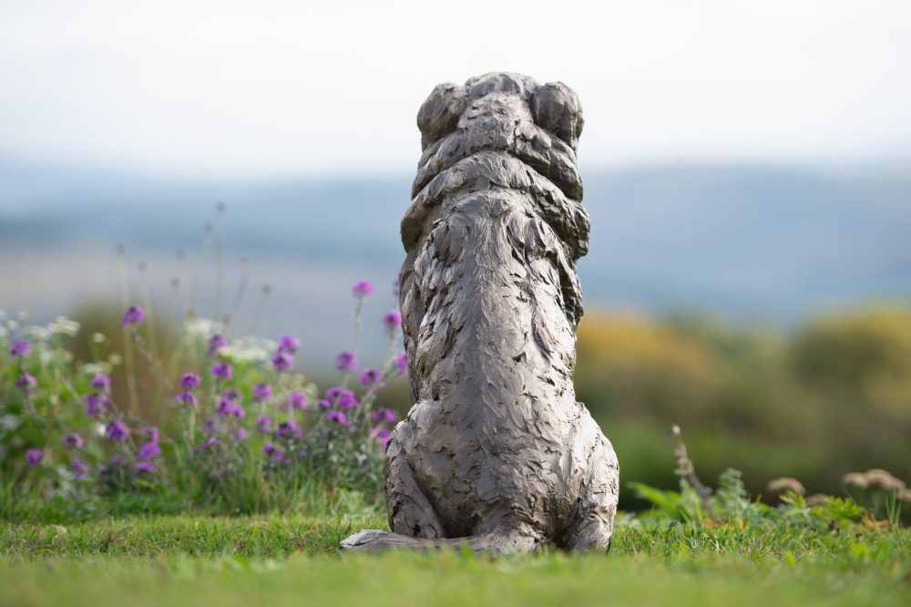 6 'Sitting Border Collie', Dog Sculpture, Bronze Dog, Bronze Resin, Tanya Russell Animal Sculptures-10