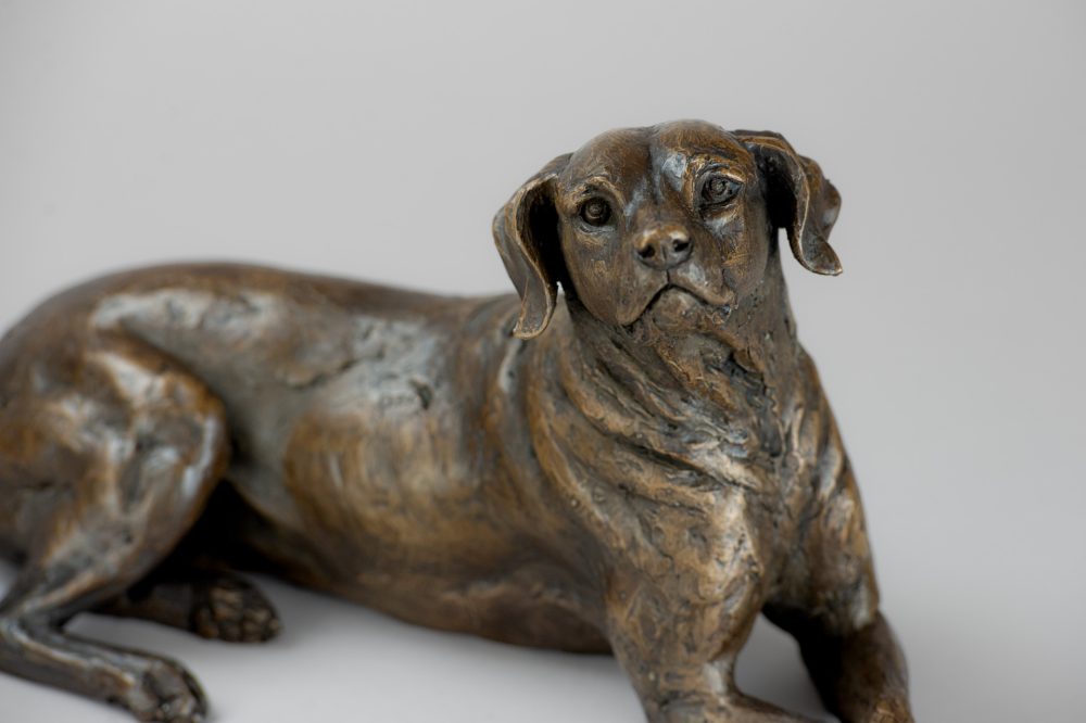 2 'Lying Redbone Hound', Bronze Dog, Dog Sculpture, Dog Statue, Bronze Resin, Tanya Russell Animal Sculptures-10