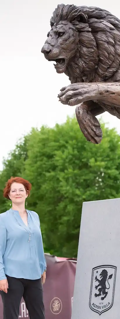 Lion sculpture in foundry