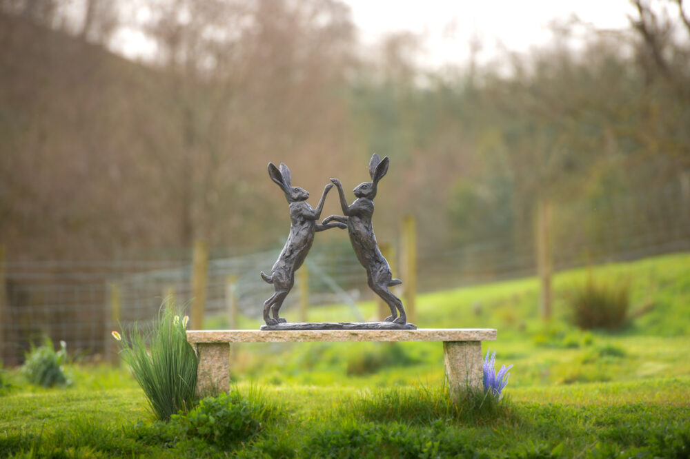 11 'Dancing Hares', Hare Sculpture, Bronze Resin, Tanya Russell Animal Sculptures (19 of 19)