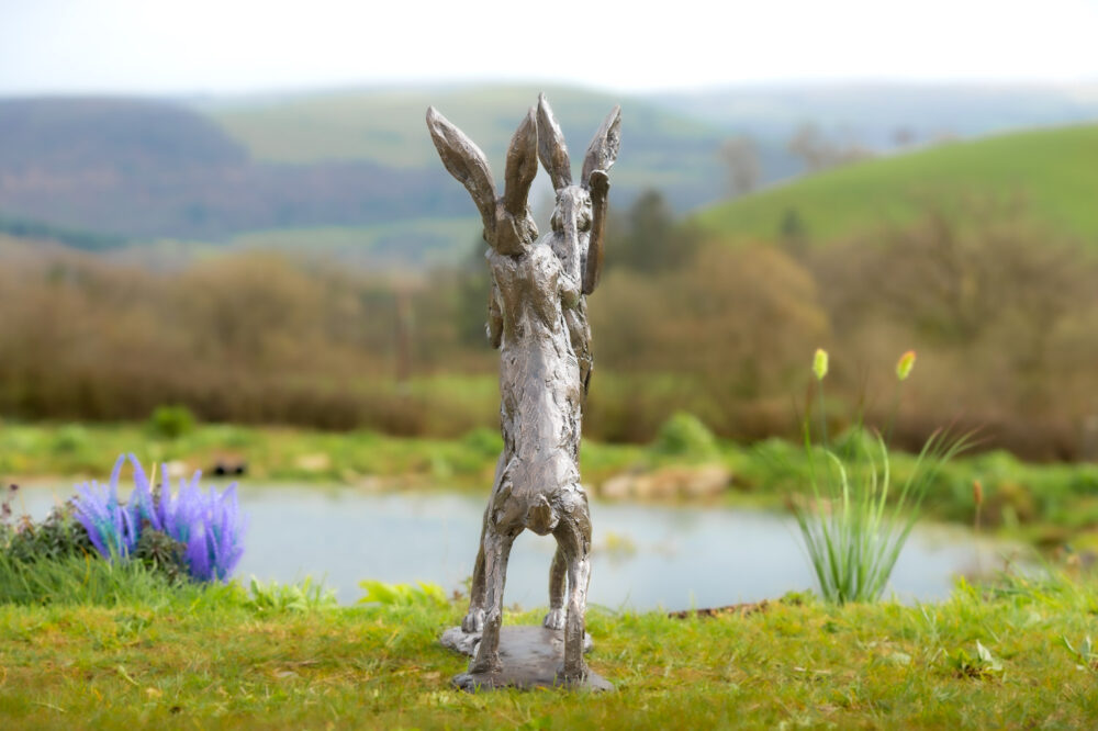 4 'Dancing Hares', Hare Sculpture, Bronze Resin, Tanya Russell Animal Sculptures (4 of 19)