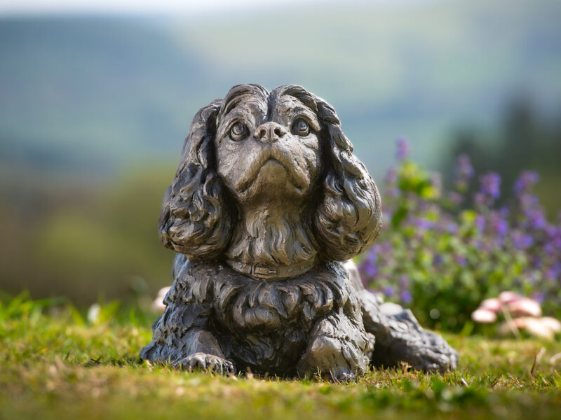 LYING CAVALIER KING CHARLES SPANIEL 2 SCULPTURE