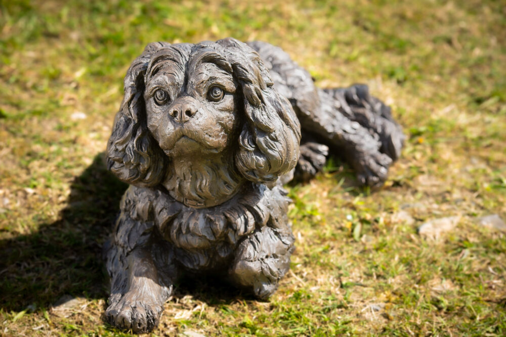 2 'Lying King Charles Cavalier 2', Dog Sculpture, Dog Statue, Bronze Resin, Tanya Russell Animal Sculptures (16 of 20)