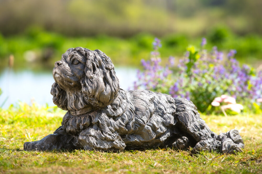 3 'Lying King Charles Cavalier 2', Dog Sculpture, Dog Statue, Bronze Resin, Tanya Russell Animal Sculptures (3 of 20)