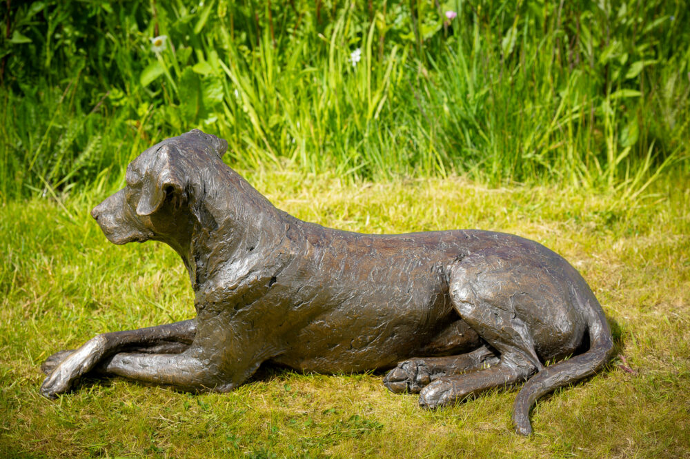 7 'Lying Mixed-breed Dog', Dog Sculpture, Dog Statue, Bronze Resin, Tanya Russell Animal Sculptures (13 of 14)