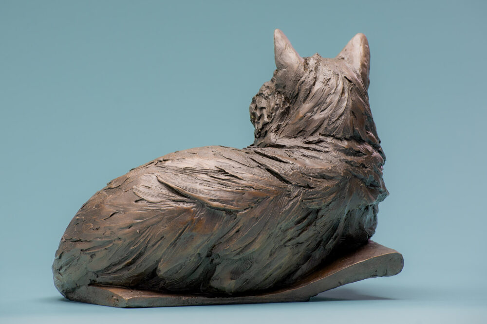 4 'Cat Lying in Basket', Cat Sculpture, Cat Statue, Foundry Bronze, Tanya Russell Animal Sculptures (10 of 17)