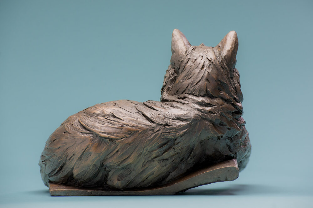 5 'Cat Lying in Basket', Cat Sculpture, Cat Statue, Foundry Bronze, Tanya Russell Animal Sculptures (11 of 17)