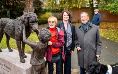 Lord David Blunkett unveils my Best Friends statue of Dog and Boy for Archbishop’s Park in London